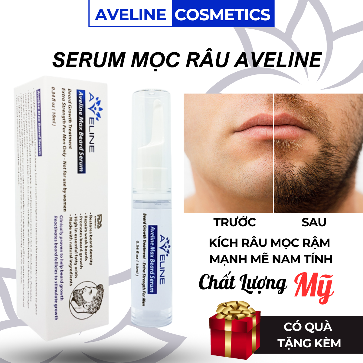 Thuốc mọc râu Aveline của Mỹ